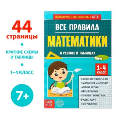 Сборник для 1-4 классов. Все правила математики